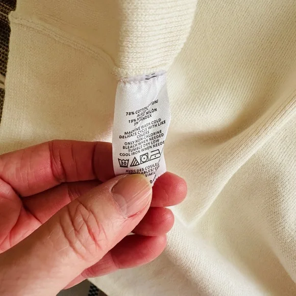 LOFT Off-White Lady Jacket Sweater with Button Detail - Picture 4 of 8